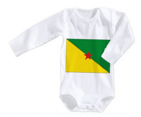 Body bebé bandera guayana francesa talla 3/6 meses mangas largas