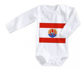 Body bebé bandera polinesia francesa talla 3/6 meses mangas largas