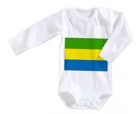 Body bebé Bandera Gabón talla 3/6 meses mangas largas