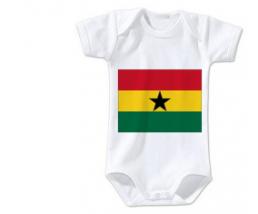 Body bandera del bebé Ghana tamaño 3/6 meses mangas cortas