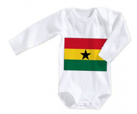 Body bebé Bandera Ghana talla 3/6 meses mangas largas