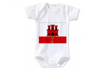 Body bebé Bandera Gibraltar tamaño 3/6 meses mangas cortas