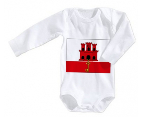 Body bebé Bandera Gibraltar tamaño 3/6 meses mangas largas