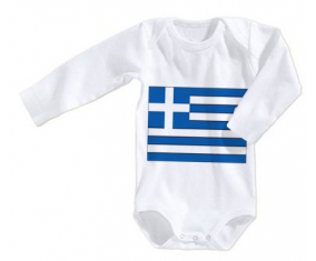 Body bebé Bandera Grecia tamaño 3/6 meses mangas largas