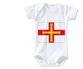 Body bebé Flag Guernsey talla 3/6 meses mangas cortas