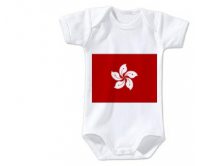 Body bebé Bandera Hong Kong talla 3/6 meses mangas cortas