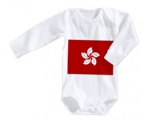 Body bandera del bebé Hong Kong talla 3/6 meses mangas largas
