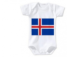 Body bandera del bebé Islandia tamaño 3/6 meses mangas cortas