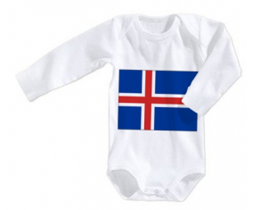 Body bandera del bebé Islandia tamaño 3/6 meses mangas largas