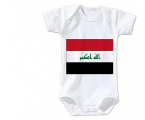 Body bandera del bebé Irak tamaño 3/6 meses mangas cortas