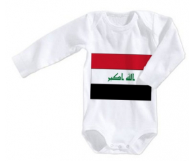 Body bandera del bebé Irak tamaño 3/6 meses mangas largas