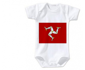 Body bandera bebé isla del hombre talla 3/6 meses mangas cortas