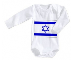 Body bandera del bebé Israel talla 3/6 meses mangas largas