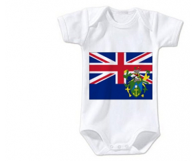 Body Bandera del Bebé Islas Pitcairn Tamaño 3/6 Meses Mangas Cortas