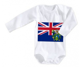 Body Bandera del Bebé Islas Pitcairn Tamaño 3/6 Meses Mangas Largas