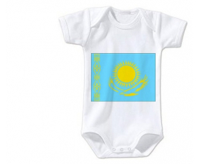 Body bandera del bebé Kazajistán tamaño 3/6 meses mangas cortas