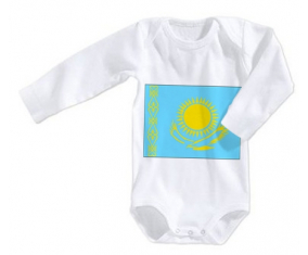 Body bandera del bebé Kazajistán tamaño 3/6 meses mangas largas