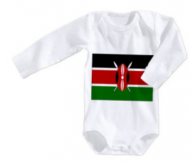 Body bebé Bandera Kenia talla 3/6 meses mangas largas