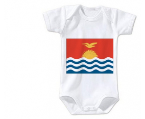 Body bebé Bandera Kiribati talla 3/6 meses mangas cortas