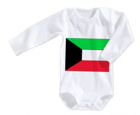 Body bebé Bandera Kuwait tamaño 3/6 meses mangas largas