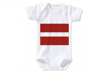 Body bandera bebé Letonia tamaño 3/6 meses mangas cortas