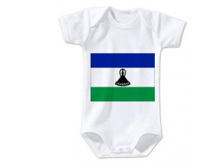 Body bandera del bebé Lesotho talla 3/6 meses mangas cortas