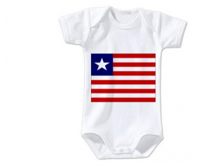 Body bandera del bebé Liberia talla 3/6 meses mangas cortas