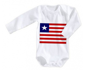 Body bandera del bebé Liberia tamaño 3/6 meses mangas largas