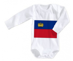 Body bebé Liechtenstein Bandera talla 3/6 meses mangas largas