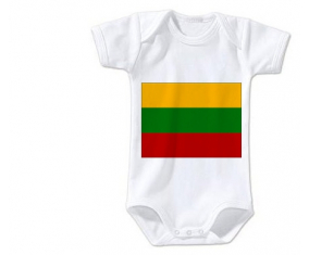 Body bebé Lituania bandera tamaño 3/6 meses mangas cortas