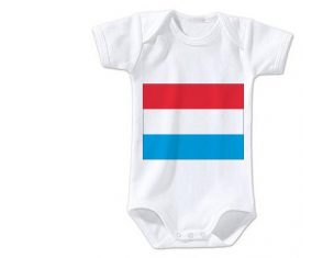 Body bebé Bandera Luxemburgo talla 3/6 meses mangas cortas