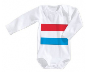 Body bebé Bandera Luxemburgo tamaño 3/6 meses mangas largas
