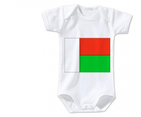 Body bebé Bandera Madagascar talla 3/6 meses mangas cortas