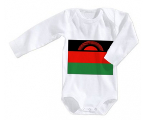 Body bebé Bandera Malawi talla 3/6 meses mangas largas
