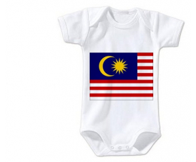Body bandera del bebé Malasia tamaño 3/6 meses mangas cortas