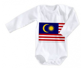 Body bebé Bandera Malasia talla 3/6 meses mangas largas