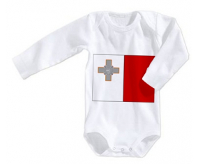 Body bandera del bebé Malta tamaño 3/6 meses mangas largas