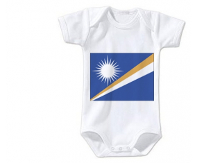 Body Bandera del Bebé Islas Marshall Tamaño 3/6 Meses Mangas Cortas