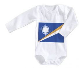 Body Bandera del Bebé Islas Marshall Tamaño 3/6 Meses Mangas Largas