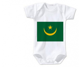 Body bebé Bandera Mauritania talla 3/6 meses mangas cortas