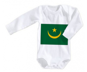 Body bebé Bandera Mauritania talla 3/6 meses mangas largas