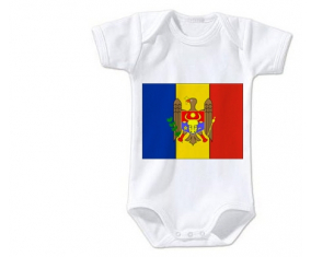 Body bebé Bandera Moldavia talla 3/6 meses mangas cortas