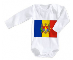 Body bebé Bandera Moldavia talla 3/6 meses mangas largas