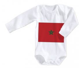 Body bebé Bandera Marruecos talla 3/6 meses mangas largas