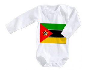 Body bebé Bandera Mozambique talla 3/6 meses mangas largas