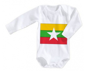 Body bebé Bandera Myanmar talla 3/6 meses mangas largas