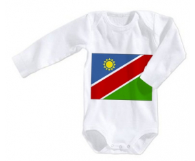 Body bandera del bebé Namibia tamaño 3/6 meses mangas largas