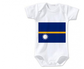 Body bandera del bebé Nauru tamaño 3/6 meses mangas cortas