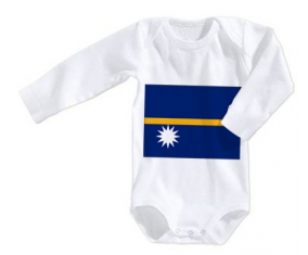 Body bebé Bandera Nauru tamaño 3/6 meses mangas largas