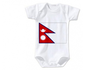 Body bebé Bandera Nepal tamaño 3/6 meses mangas cortas
